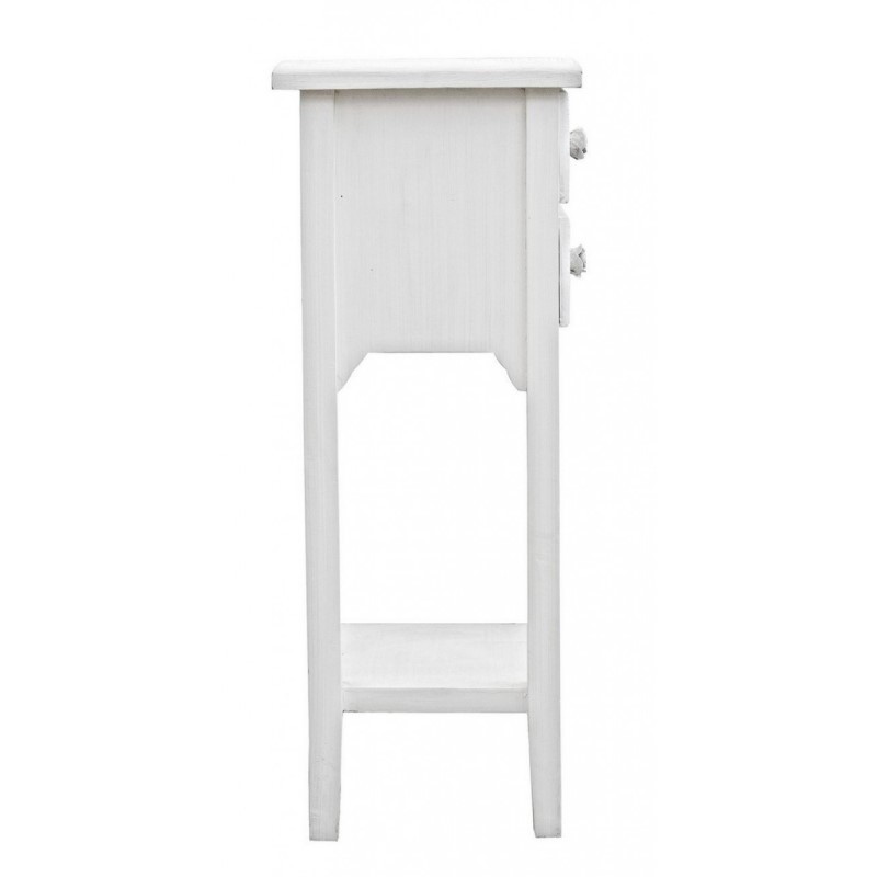 Mobiletto comodino in MDF due cassetti Bianco 37x26,5x h69,5 cm - Samnite