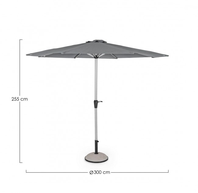 Ombrellone Vienna in alluminio Grigio scuro - Samnite