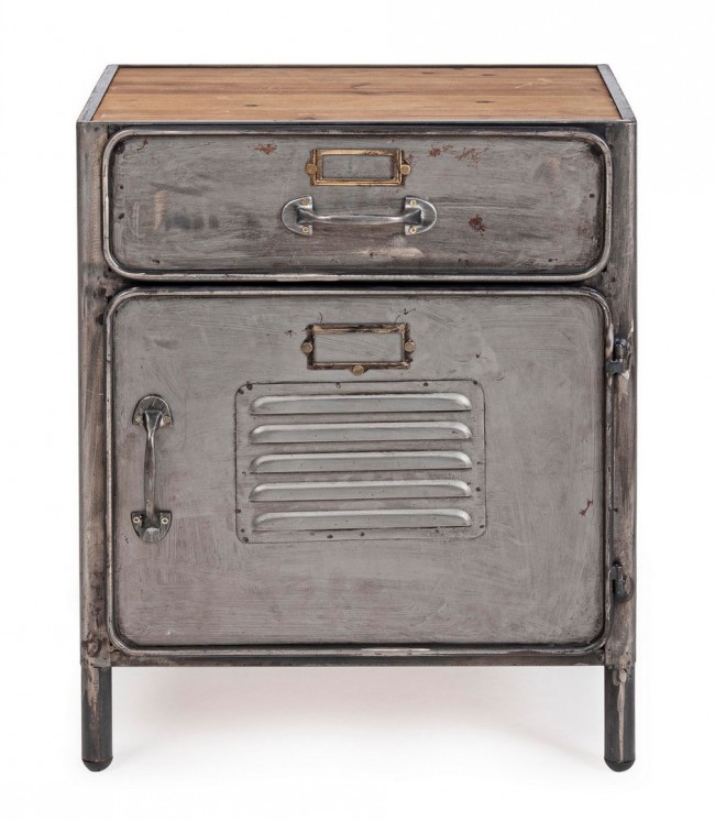 Store little cabinet 1 anta - 1 cassetto in metallo stile industriale 45x34.5x55.20 - Samnite