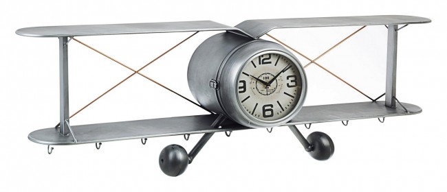 Orologio parete Charles 9 ganci 129x22x40h cm - Samnite
