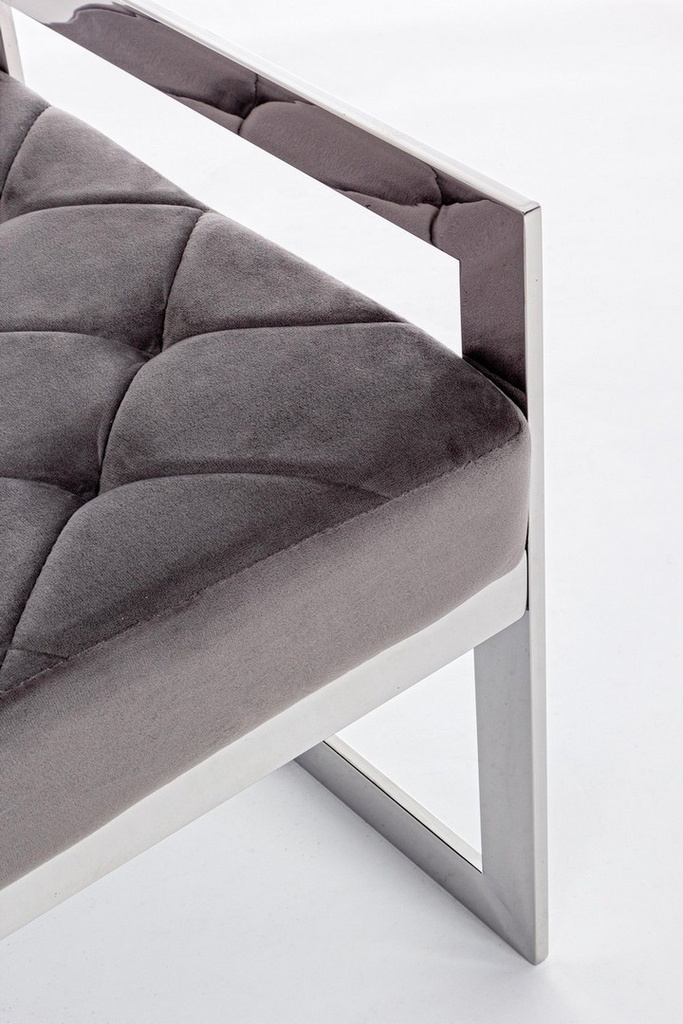 Panca velluto grigio Sveva cm 97 x 44 - Samnite