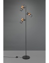 Piantana Tosh Nero 3xE14 Legno E Gabbia Metallica H150 cm Trio Lighting - Samnite