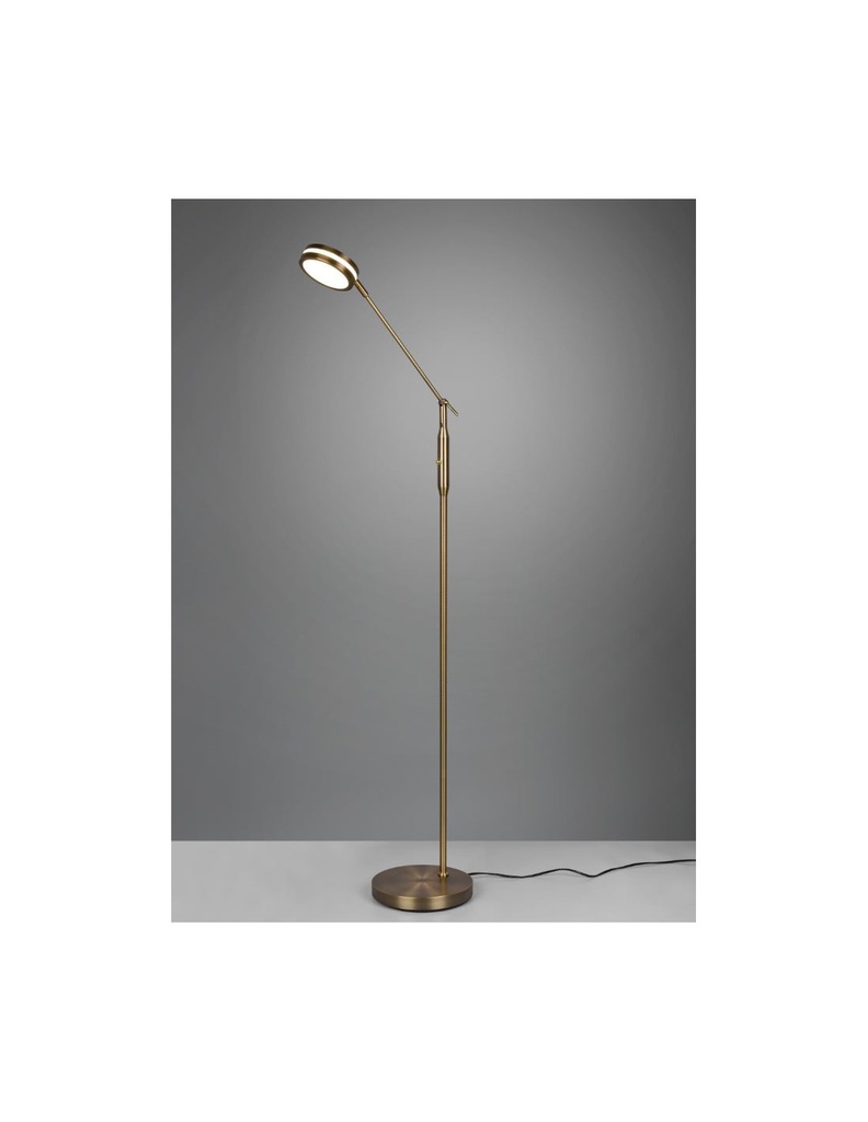 Piantana Touch Led Disco Orientabile Franklin Ottone Invecchiato Trio Lighting - Samnite