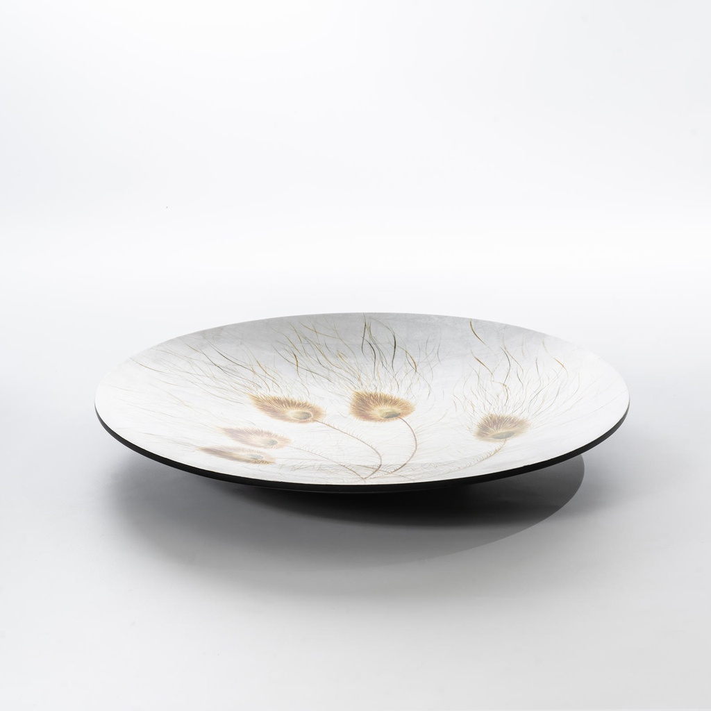 Piatto decorativo bianco 65x65x1 cm - Samnite