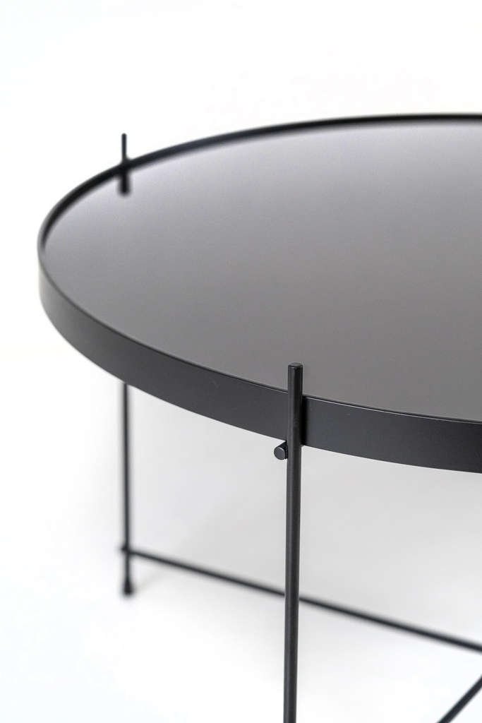 Tavolino in Vetro Temperato e Metallo Nero 70 x 70 x 40h - Samnite