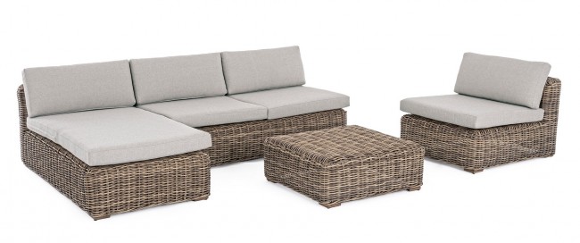 Tavolino in alluminio e fibra sintetica stile natural 83x83 - Samnite