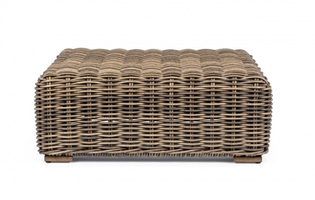 Tavolino in alluminio e fibra sintetica stile natural 83x83 - Samnite