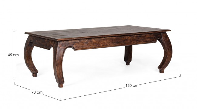 Tavolino jaipur opium in legno stile fusion cm 130x70 - Samnite
