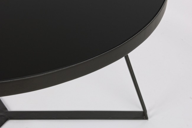 Tavolino nero in metallo stile design Ø70a - 38h - Samnite