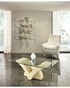 Tavolino trasparente-beige 70 cm x 120 cm H. 40 cm - Samnite