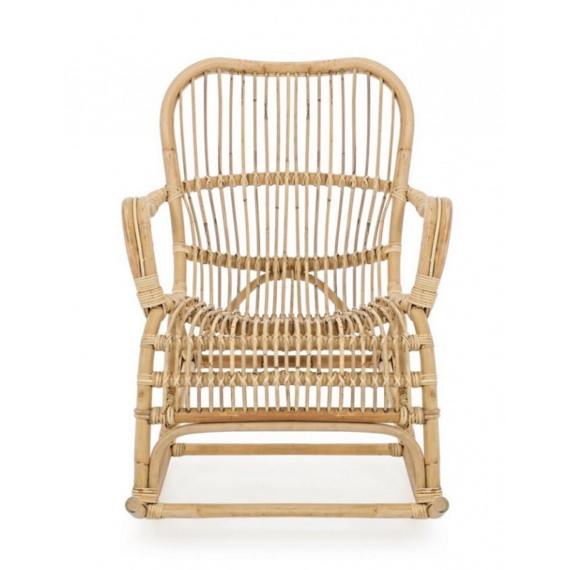 Poltrona Dondolo in Rattan Naturale CASIMIRA 66x82x h88 cm - Samnite