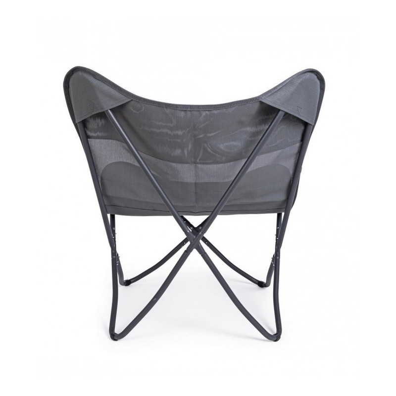 Poltrona butterfly campeggio gabicce grigio 77,5x81x89h cm - Samnite