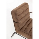 Poltrona con braccioli e struttura in acciaio e rivestimento in simil pelle marrone 63x74x80h cm - Samnite