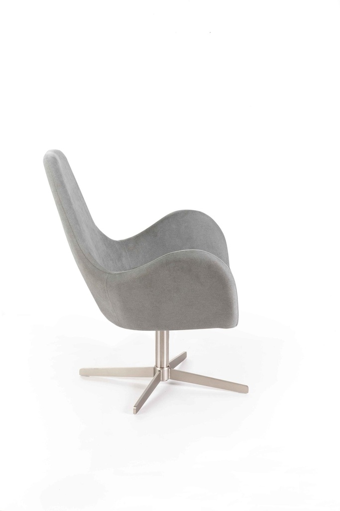 Poltrona girevole grigio chiaro 64 cm x 72 cm H. 42 cm - Samnite