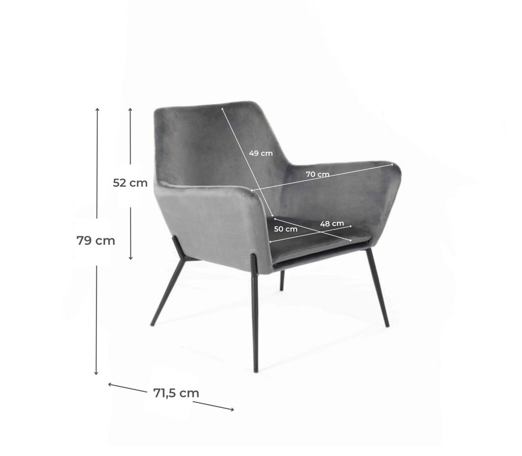 Poltrona in velluto 70 x 71,5 x 79 cm - Samnite