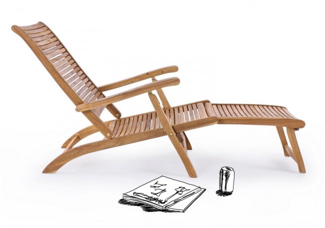 Poltrona reclinabile con braccioli in legno stile classico - Samnite