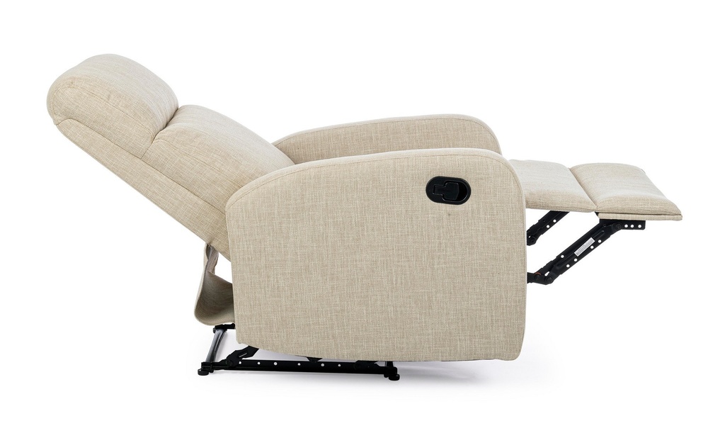 Poltrona reclinabile manuale tessuto beige Iris - Samnite