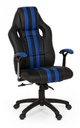 Poltrona ufficio con braccioli Spider blu in similpelle - Samnite