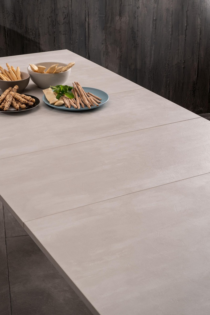 Tavolo allungabile cemento bianco 80 cm x 130-290 cm H. 76 cm - Samnite