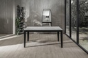 Tavolo allungabile cemento bianco-nero 90 cm x 156- 316 cm H. 76 cm - Samnite