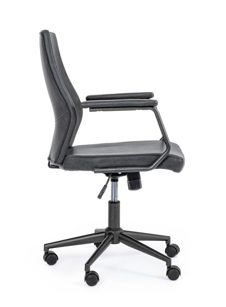 Poltrona ufficio ecopelle nero Jamie cm 67 x 58 x 93 - Samnite