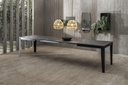 Tavolo allungabile cemento grigio- metallo nero 80 cm x 130- 290 cm H. 76 cm - Samnite