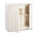 Low multipurpose wardrobe two doors one drawer White 77x34x h80 cm