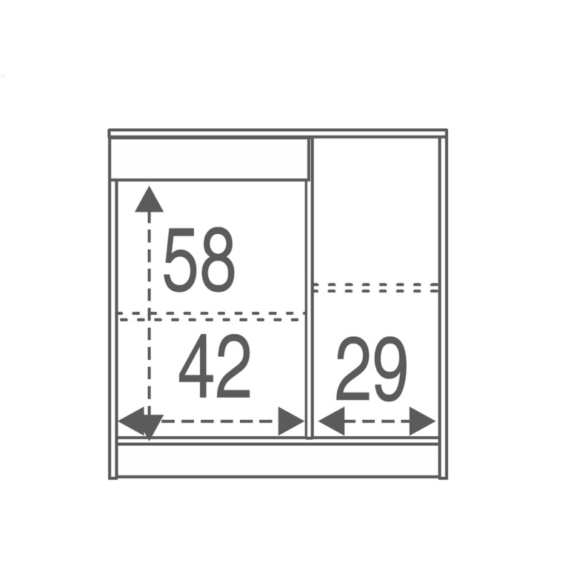 Low multipurpose wardrobe two doors one drawer White 77x34x h80 cm