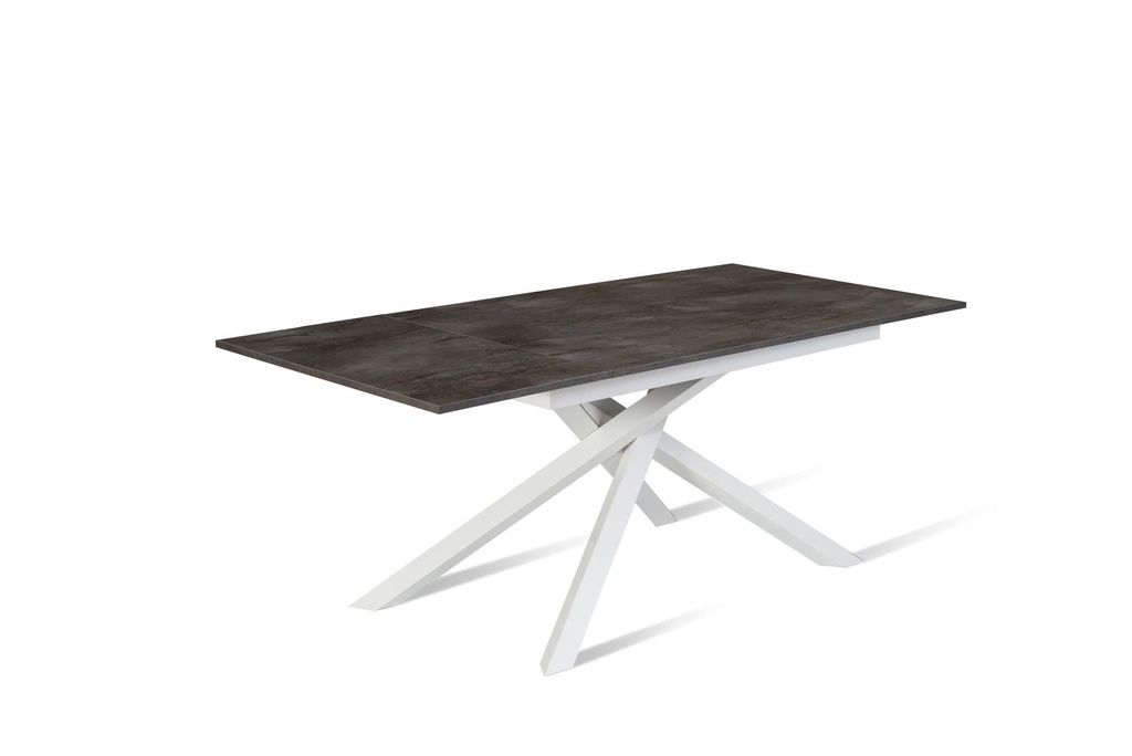 Tavolo allungabile cemento grigio-bianco 90 cm x 140- 190 cm H. 76 cm - Samnite