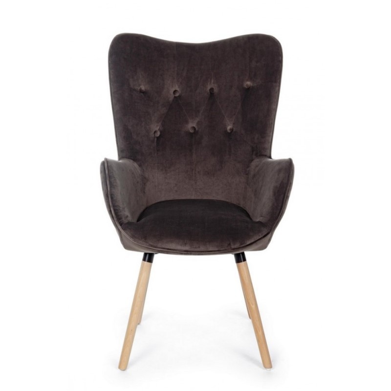 Poltrona velluto Juliet velvet grigio marmotta - Samnite