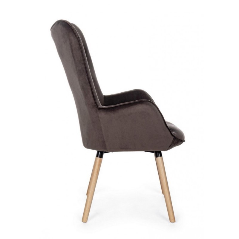 Poltrona velluto Juliet velvet grigio marmotta - Samnite