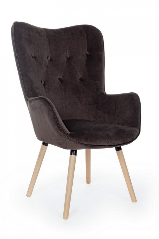 Poltrona velluto Juliet velvet grigio marmotta - Samnite