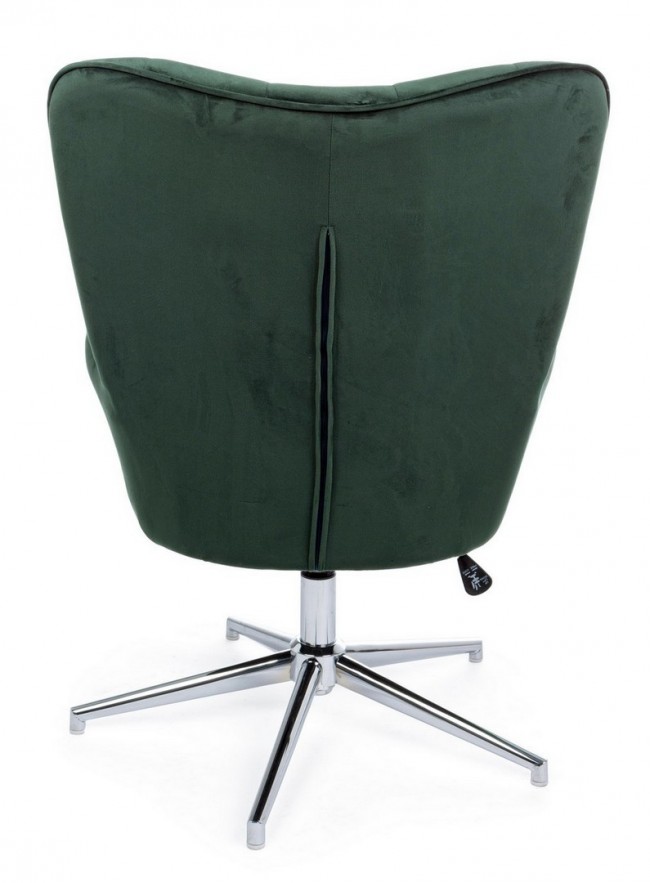 Poltrona verde in velluto stile design - Samnite