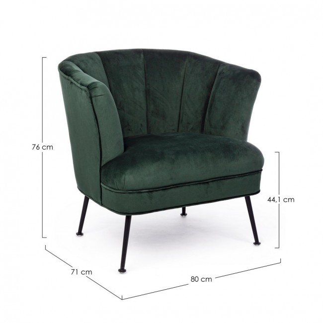 Poltrona verde stile design - Samnite