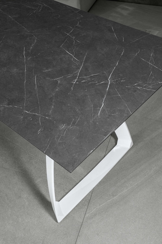 Tavolo allungabile con gambe in alluminio e top nero 170/270x90x76h cm - Samnite