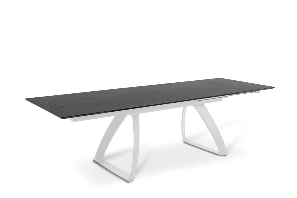 Tavolo allungabile con gambe in alluminio e top nero 170/270x90x76h cm - Samnite