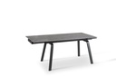 Tavolo allungabile con top in pietra effetto marmo nero 140/200x80x76h cm - Samnite