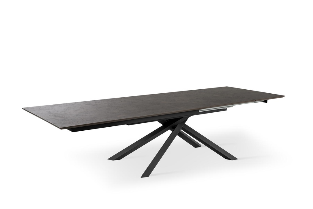 Tavolo allungabile con top ruggine e gambe nere 170/270x90x76h cm - Samnite