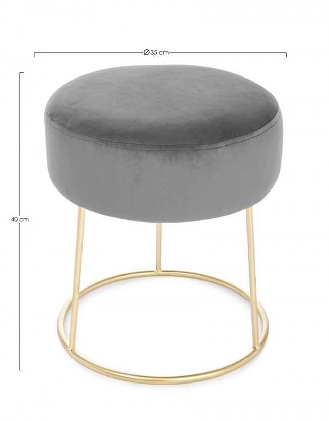 Pouf clarissa grigio oro design cm 35 x 40 h - Samnite
