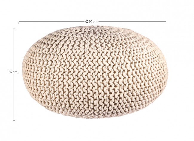 Pouf intrecciato sabbia bizzotto cm 80 - Samnite