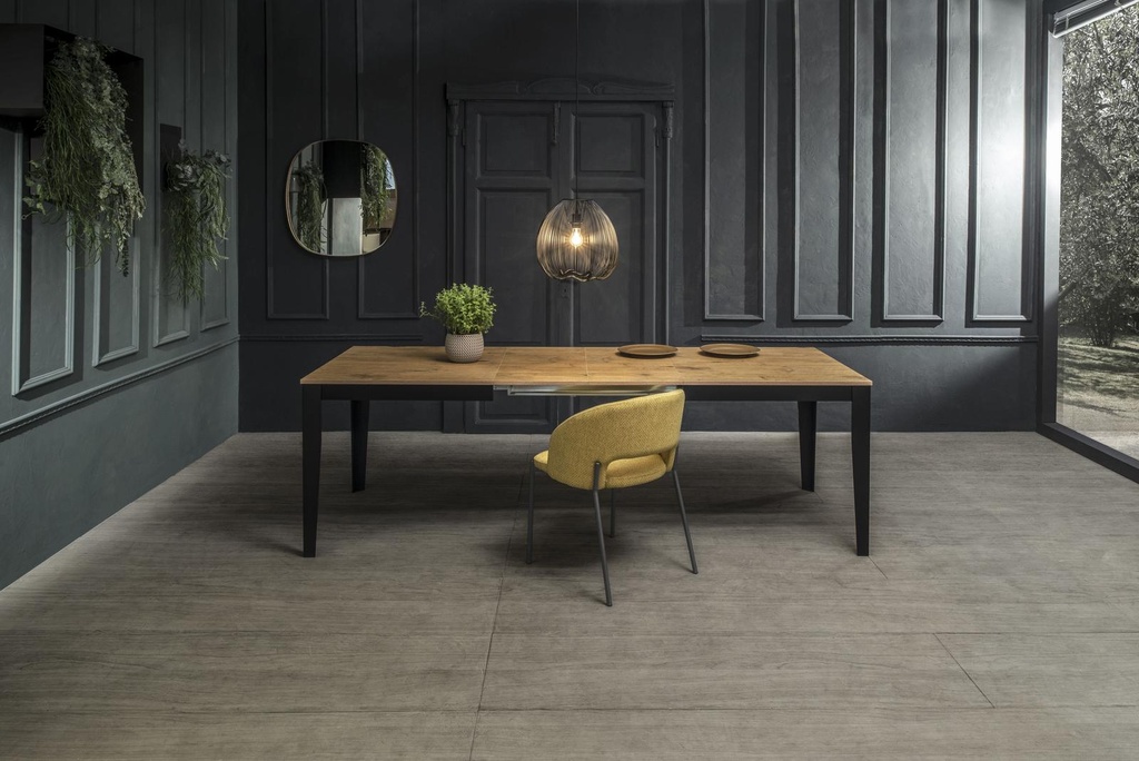 Tavolo allungabile rovere-nero 80 cm x 130- 290 cm H. 76 cm - Samnite