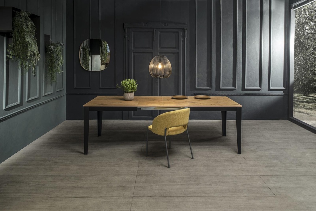 Tavolo allungabile rovere-nero 90 cm x 156- 316 cm H. 76 cm - Samnite