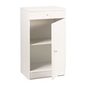 Low multipurpose wardrobe one door one drawer White 46x34x h80 cm