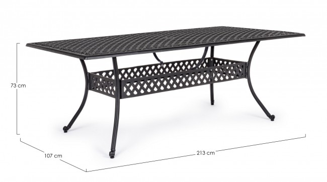 Tavolo da esterno Ivrea rettangolare antracite cm 107 x 213 - Samnite