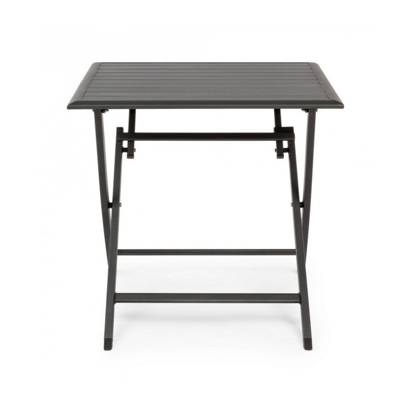 Tavolo da esterno pieghevole in alluminio Antracite ELIN 70x70x h71 cm - Samnite