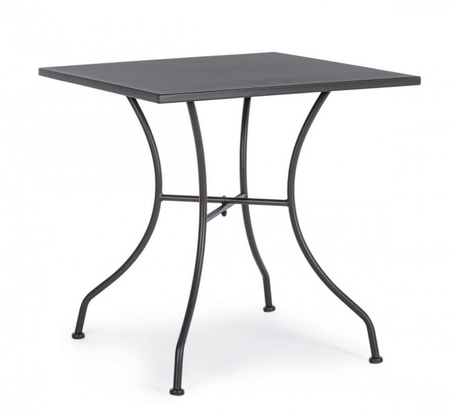 Tavolo in acciaio Kelsie Antracite 70x70 cm - Samnite