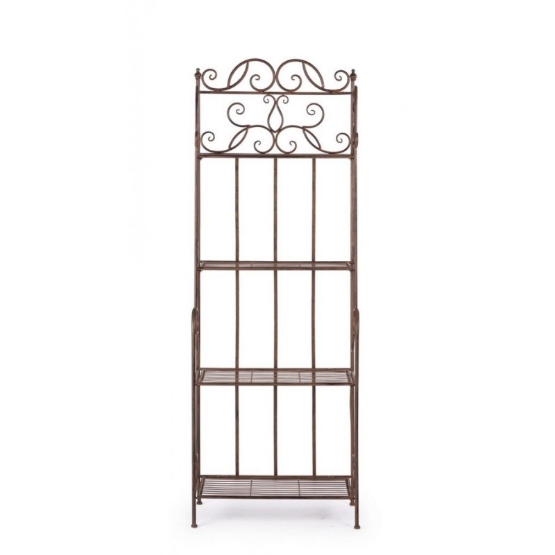Scaffale pieghevole quattro ripiani in acciaio Marrone MELANIE 57x28x h164 cm - Samnite