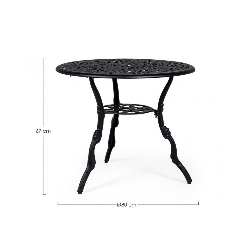 Tavolo per esterno in alluminio Antracite VICTORIA diametro 80 x h67 cm - Samnite