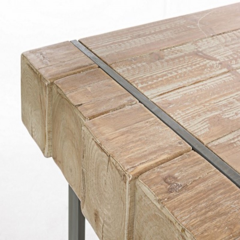 Tavolo urban industriale Garrett con piano in legno - Samnite