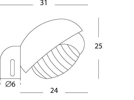 Testa-palo in termoplastico con diffusore in vetro stampato - Dimensioni: 60mm x 155mm - Alimentazione 230V - Potenza massima 60W nero - Samnite